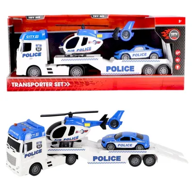 Obrázek produktu pro Přepravce aut policie+auto+vrtulník