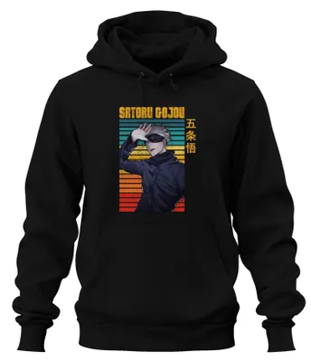 Produktbild von SATORU GOJOU Jujutsu Kaisen Augenbinde Anime Geschenk Hoodie Kapuzenpullover, Schwarz, L