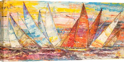 Produktbild von Leinwandbilder, Segelboote - Luigi Florio, Regatta Pop - 100x50 cm