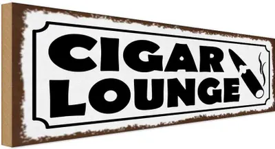 Produktbild von vianmo Holzschild 10x27 cm Cigar Lounge Geburtstag Feiern Party