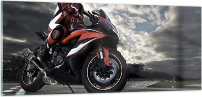 Produktbild von Bilder auf glas - Sport Rennen Motorrad Reise - 100x40cm - Glasbilder - Wandbilder - Kunstdruck - zum Aufhängen bereit - Wanddekoration aus Glas - Glas Bilder - Wandbild auf Glas - GAB100x40-2542