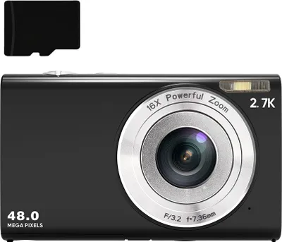 Produktbild von INF Digitální fotoaparát 48MP 2,7K FHD 16X digitální zoom, webkamera, autofocus Černá