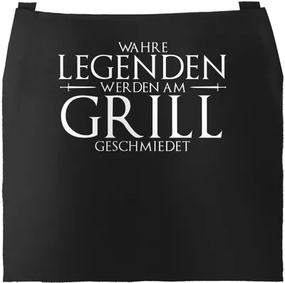Produktbild von Grill-Schürze für Männer mit Spruch Wahre Legenden werden am Grill geschmiedet Grill-Geschenk Moonworks® schwarz unisize