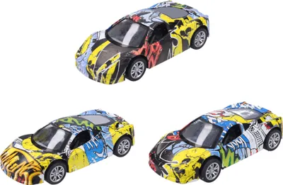 Produktbild von Auto mit Graffiti aus Metall, 9 cm
