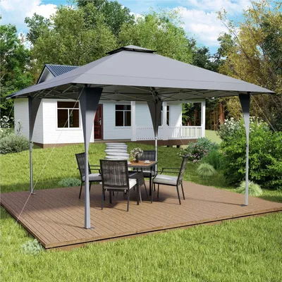 Zdjęcie produktu dla Pawilon przenośny - Pawilon ogrodowy - Namiot imprezowy - Namiot składany - Pergola - Wodoodporny - Regulowana wysokość - Szary