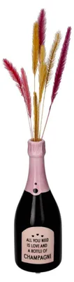 Produktbild von Gift Company Mignon Vase Champagnerflasche All you need schwarz/rosa 19,9cm