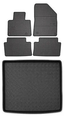 Produktbild von Gummimatten + Kofferraumwanne für Citroen C5 II X7 2016-2017 (Kombi) – Schwarz, passgenau – Wielganizator SolidPRO