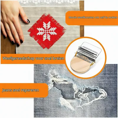 Imagen del producto de Kit de costura y reparación que incluye 14 agujas de ganchillo, 36 colores de hilo, parches de tejido pequeños, ideal para reparar textiles