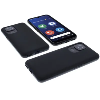 Produktbild von foto-kontor Hülle kompatibel mit Doro 8200 / 8210 Schutzhülle schwarz Tasche Gummi TPU Handy Schutz Handytasche Handyhülle Smartphone Case Kantenschutz Eckenschutz