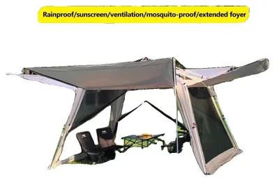 Immagine prodotto di Tenda da campeggio, capienza 6-8 persone, tessuto impermeabile, dimensioni 310 x 310 x 200 cm, peso 8,8 kg, montaggio immediato