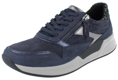 Produktbild von GABOR Rollingsoft Damen Sneaker dunkelblau Lederkombination - Größe: UK 6,5