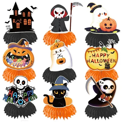 Halloween-Deko-Set, 9 Teile, Partyzubehör