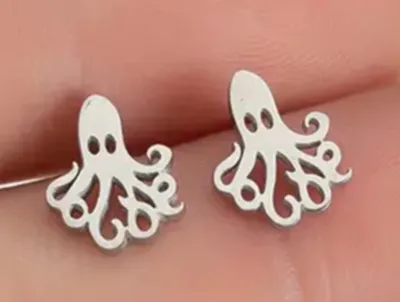 Produktbild von Krake Oktopus Ohrstecker Edelstahl Tintenfisch Miniblings Stecker Tauchen