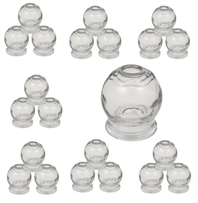 Produktbild von HQ XXL 24 SET Schröpfglas Extra Groß, ø 6 cm Höhe 7,5 cm Schröpfen aus Glas (Feuerschröpfen) Vakuum Massage / Glass Cupping Dia 6 cm