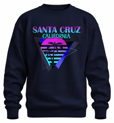 Obrázek produktu pro Santa Cruz California Palmen Sonne Vaporwave 80s Strand Surfen Uni mikina, Navy, L