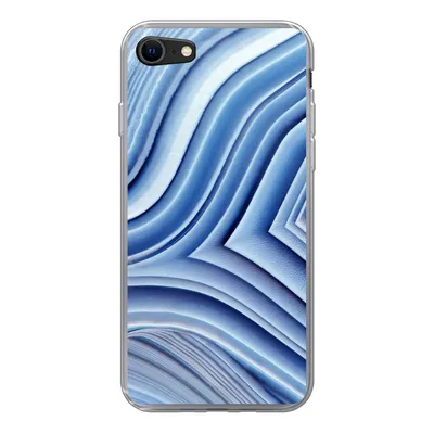 Produktbild von MuchoWow® Handyhülle Schutzhülle Hülle für iPhone 8 Natursteine - Muster - Blau Silikon Softcase Handy Hülle - Schutzhaube