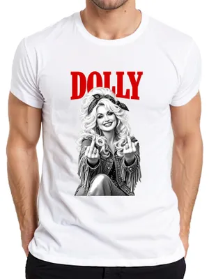 Obrázok produktu pre Tričko s potlačou Dolly Parton, country, rockabilly, retro, pre pánov, biela farba, veľkosť S