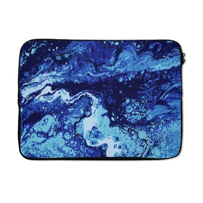 Produktbild von MuchoWow® Laptop Hülle 14 ZollMarmor - Blau - Aquarell Laptoptasche - Laptoptasche - Stoßsicher - Schutzhaube