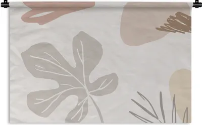 Produktbild von MuchoWow® Wandteppich Wandbehang Sommer - Laub - Grau 60x40 cm Tapisserie Dekoration Wandtuch - Wanddekorationen