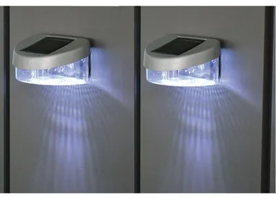 Image de Clôture Lumières solaires Lot de 2 lumières de jardin Clôture de jardin Lampe de jardin Lumière