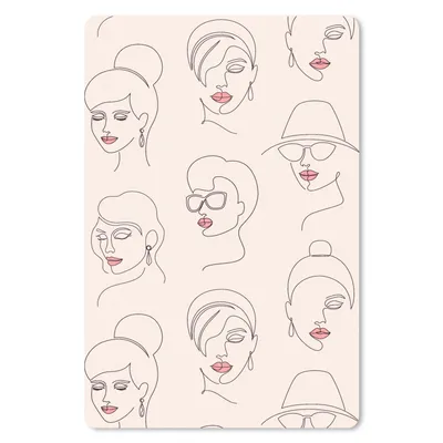 Produktbild von MuchoWow® Mauspad Mousepad Frau - Linienkunst - Muster - Pastell 18x27 cm - Mousepads - Maus Mat - Pad - Mausunterlage
