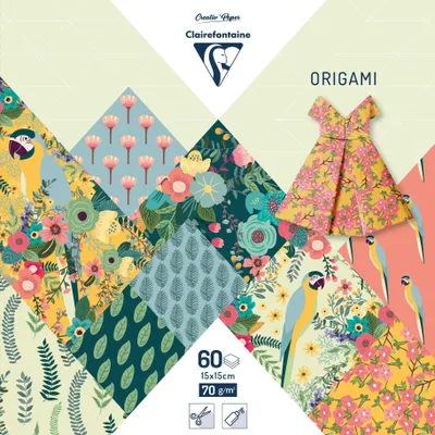 Produktbild von Clairefontaine 5x Origami-Set 15x15cm, 60 Blatt Kiribati - Mehrfarbig 95351C