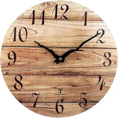 Obrázek produktu pro Dřevěné nástěnné hodiny, 30 cm, hnědé, rustikální