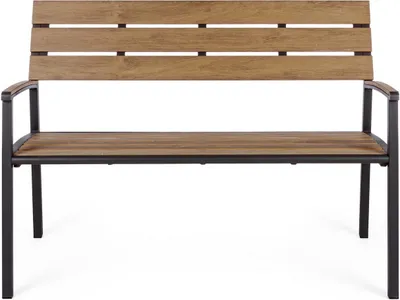 Immagine prodotto di Panchina Isak 123 x 59 x 86 cm Alluminio e legno Seduta Soggiorno Giardino