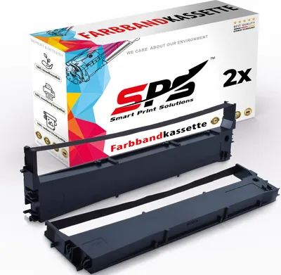 Produktbild von 2x Kompatibel Epson LQ-350 C13S015633 Farbbänder Schwarz für Epson LQ350