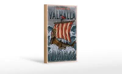 Produktbild von Holzschild Schiff 12x18cm Valhalla Vikings