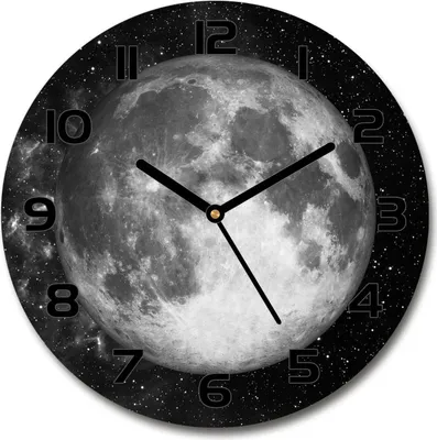 Produktbild von Wanduhr aus Glas 30fi Glasbild Glasuhr Gehärtetes Glas - schwarze-zeiger - Moon