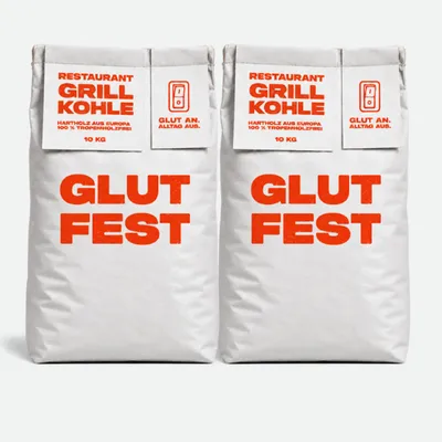 Produktbild von Gulfest weiße Säcke Restaurant Grillkohle 2 x 10 kg - 40-120 mm | große Stücke Kohle für Kamado Grill & Smoker für lange Grillsessions | C44-Zittau