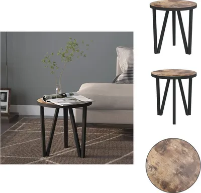 Immagine prodotto di vidaXL Tavolino nero e giallo Ø35 cm MDF - Tavolini