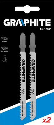 Produktbild von GRAPHITE - Graphite - Stichsägeblätter - Für Holz/Kunststoff - Medium (2 Stück) -  EU -
