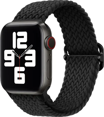 Produktbild von Strap-it Apple Watch Geflochten Nylon Armband (Schwarz) - Große: 38 - 40 - 41mm