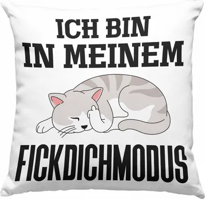 Produktbild von Trendation - Ich Bin In Meinem F** Dich Modus Deko-Kissen mit Füllung 40x40n Deko-Kissen mit Füllung 40x40 Becher  Deko-Kissen mit Füllung 40x40 Katzen Lustig Spruch Geschenk Frauen Männer (Blau)