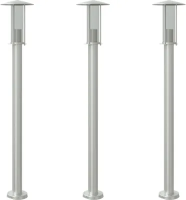 Produktbild von vidaXL Wegeleuchten 3 Stk. Silbern 100 cm Edelstahl