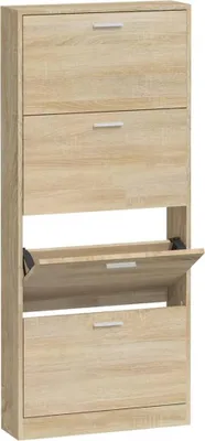 Produktbild von vidaXL Schuhschrank Eichen-Optik 59x17x150 cm Holzwerkstoff