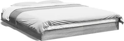 Produktbild von vidaXL Bettgestell ohne Matratze Grau Sonoma 160x200 cm Holzwerkstoff