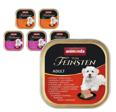 Zdjęcie produktu dla Animonda Vom Feinsten Adult 6x150g Mokra Karma Dla Psa Mix Smaków Drób Cielęcina Jagnięcina Indyk Wołowina