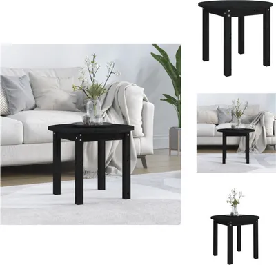 Zdjęcie produktu dla vidaXL Stolik kawowy czarny Ø 55x45 cm lite drewno sosnowe - Stoliki kawowe