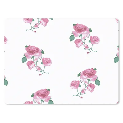 Produktbild von MuchoWow® Mauspad Mousepad Rosen - Muster - Blumen 23x19 cm - Mousepads - Maus Mat - Pad - Mausunterlage - Schreibtischunterlage - Mauspad