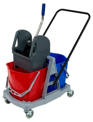 Produktbild von Doppelfahreimer mit 2 x 17 Litern und Reinigungswagen