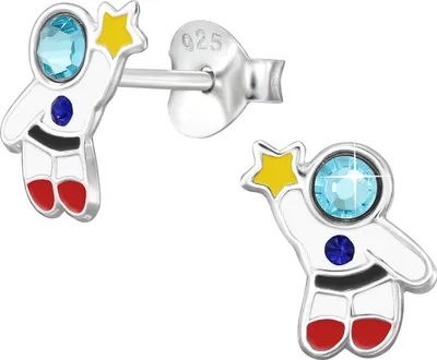Produktbild von Ohrstecker Astronaut: Kinder Ohrringe Silber 925