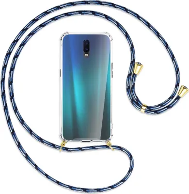 Produktbild von Handykette Backcover-Schutzhülle mit Band (Metall goldfarben) für Oppo R17 / RX17 - Blautöne