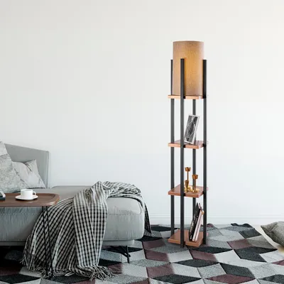 Immagine prodotto di Opviq, 7114- 7114LMP, nero, rame, lampada da terra, 25 x 25 x 130 cm, corpo in metallo