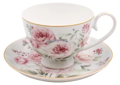 Immagine prodotto di HOME ELEMENTS Tazza da 250 ml, con sottobicchiere, Rosa