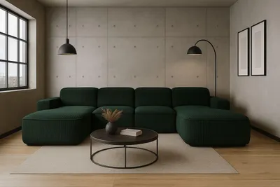 Produktbild von Kaiser Möbel Ecksofa Cursal Round U-Form, Stoff Poso, Grün