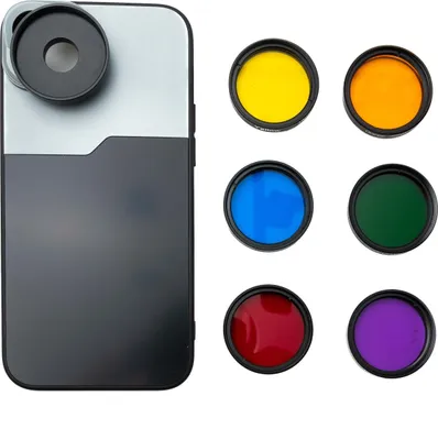 Produktbild von SYSTEM-S Farbfilter Set 37 mm 6 Stück Farbe Linse Filter mit Gewinde Hülle für iPhone 15 Plus