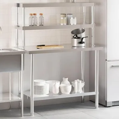 Produktbild von Küchen-Arbeitstisch mit Aufsatzboard 110x55x150 cm Edelstahl,Wirtschaft & Industrie,Gastronomie,20.1 KG,3208903